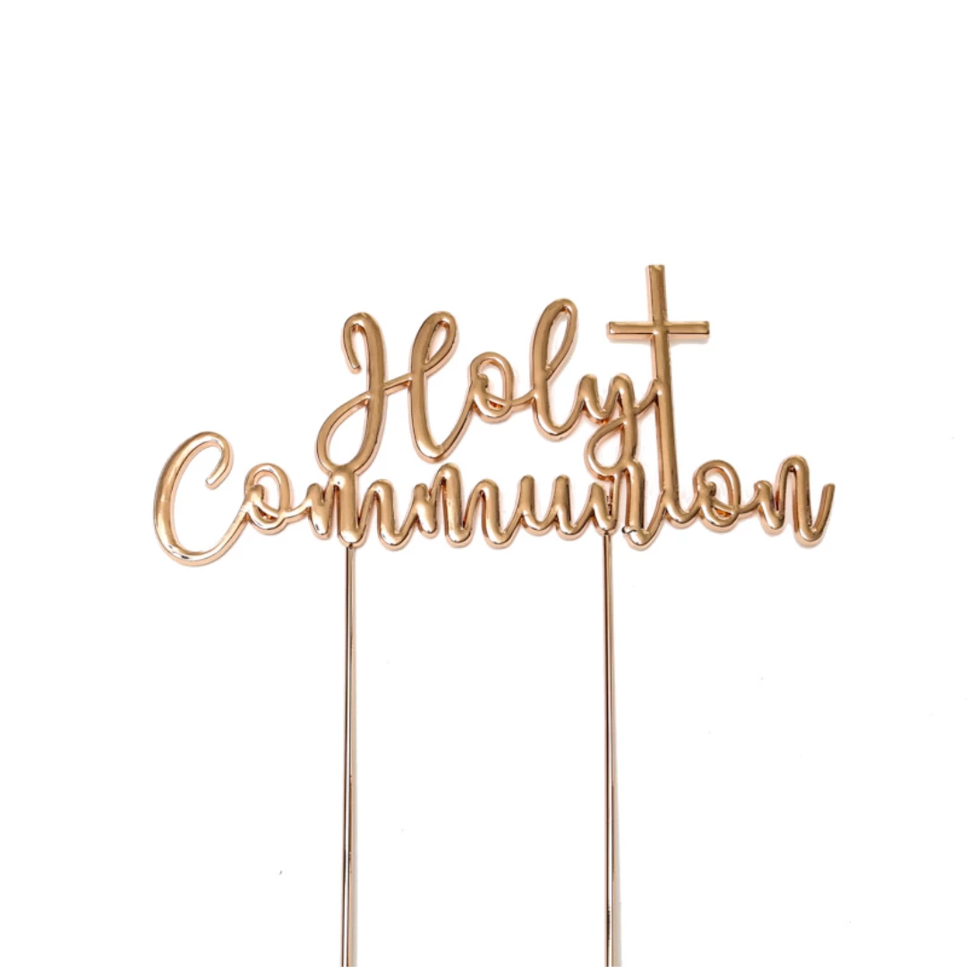 Sugar Crafty Rose Gold Plated Cake Topper - Holy Communion 3 Sugar Crafty Rose Gold Plated Cake Topper - Holy Communion