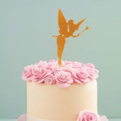 Mint Cake And Party Gold Fairy Cake Topper