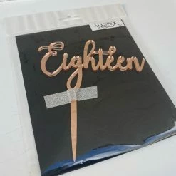 Allspex EIGHTEEN Cake Topper - Rose Gold Mirror