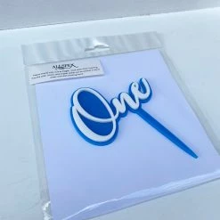Allspex Acrylic ONE Blue Cake Topper Cake Toppers, Plaques & Candles