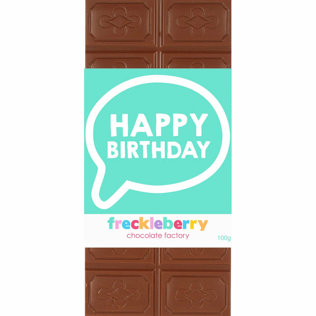 Freckleberry Happy Birthday Chocolate Block | 100g Lollies, Fairy Floss & Chocolate 3 Freckleberry Happy Birthday Chocolate Block | 100g Lollies, Fairy Floss & Chocolate