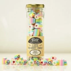 The Australian Sweet Co. Happy Birthday Luxe Rocks Candy 100g Lollies, Fairy Floss & Chocolate