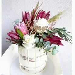 Allspex 'Engaged' Timber Cake Topper