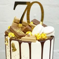 Allspex Cake Toppers, Plaques & Candles Individual 'Numbers' - Gold Mirror