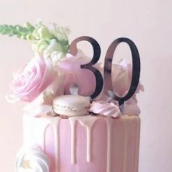 Allspex Cake Toppers, Plaques & Candles Individual 'Numbers' - Silver Mirror