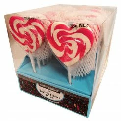 The Professors Large Pink And White Heart Lollipop Lollies, Fairy Floss & Chocolate