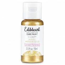 SWEET STICKS Metallic Antique Gold Edible Art Paint 15ml Colours, Paints, Dusts, Glitters & Flavours