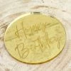 Allspex Gold Laser Cut Plaque 'Happy Birthday' Cake Toppers, Plaques & Candles