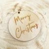 Allspex Timber Laser Cut Gift Tag 'Merry Christmas' Cake Toppers, Plaques & Candles