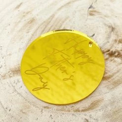 Allspex Gold Laser Cut Gift Tag 'Happy Father's Day' Cake Toppers, Plaques & Candles