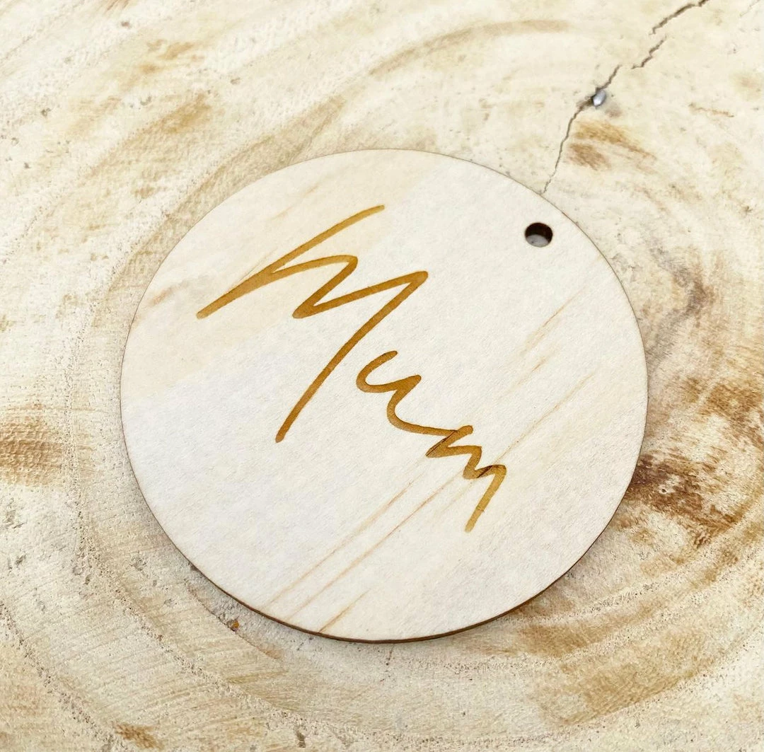 Allspex Timber Laser Cut Gift Tags 'Mum' 3 Allspex Timber Laser Cut Gift Tags 'Mum'
