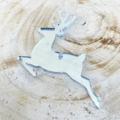 Allspex Silver Reindeer Laser Cut Gift Tag