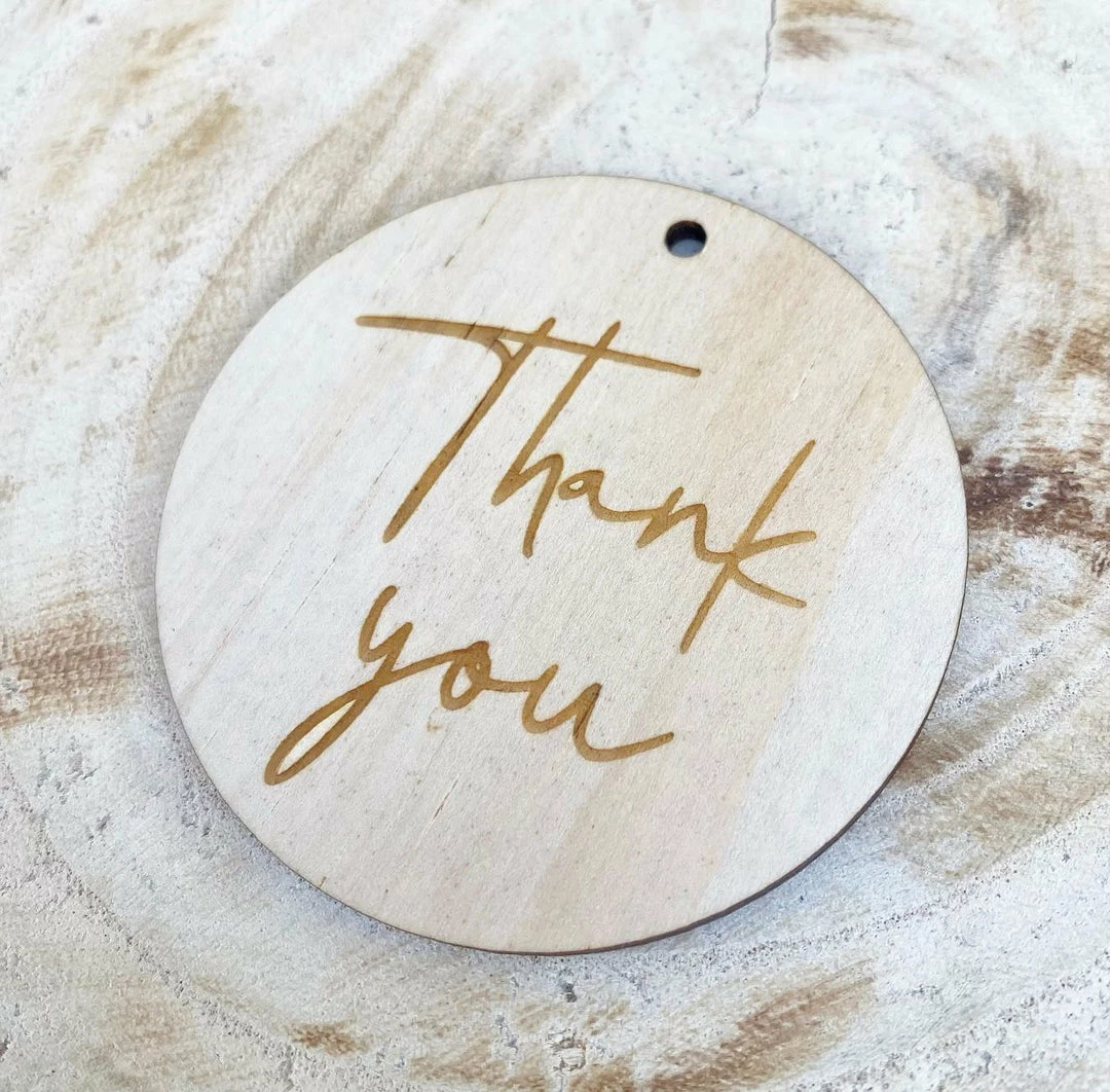 Allspex Cake Toppers, Plaques & Candles Timber Laser Cut Gift Tag 'Thank You' 3 Allspex Cake Toppers, Plaques & Candles Timber Laser Cut Gift Tag 'Thank You'