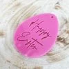 Allspex Pink Laser Cut Gift Tag ' Happy Easter' Cursive Cake Toppers, Plaques & Candles