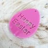 Allspex Cake Toppers, Plaques & Candles Pink Laser Cut Gift Tag 'Happy Easter' Block