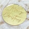 Allspex Cake Toppers, Plaques & Candles Gold Laser Cut Gift Tag 'Merry Christmas'