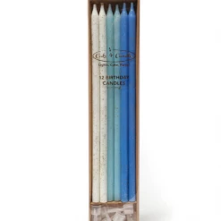 Cake And Candle Blue Glitter Cake Candles (12 Pack)