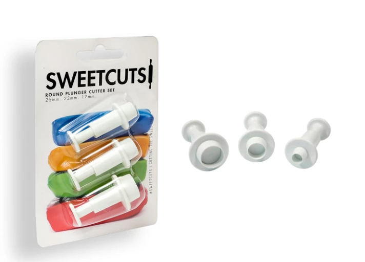Sweetcuts Cookie Cutters Round Plunger Cutters 3 Sweetcuts Cookie Cutters Round Plunger Cutters