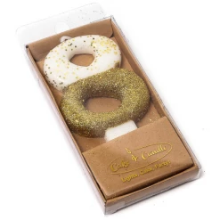 Cake And Candle Gold Glitter Dipped NUMBER Candles