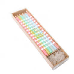 Cake And Candle Pastel Striped Candles (12 Pack) Decorating Tools