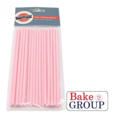 Bake Group Decorating Tools Pink Plastic Lollipop Sticks - Pack Of 25