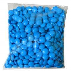 Mint Cake And Party Lollies, Fairy Floss & Chocolate Choc Drops - Blue (500g Bag)