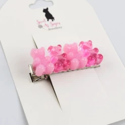 Sweet As Sugar Jewellery Pink Bears Hair Clip