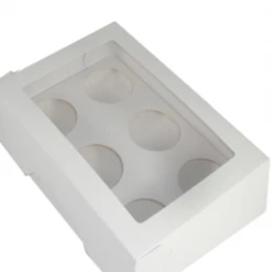Mint Cake And Party Boards, Boxes, Bags & Packaging Short Window Cupcake Box - 6 Pack