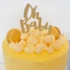 Illume Partyware Oh Baby Gold Glitter Cake Topper