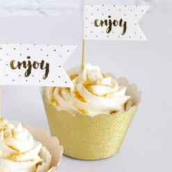 Illume Partyware Gold Glitter Cupcake Wrapper