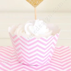 Illume Partyware Chevron Pink Cupcake Wrapper