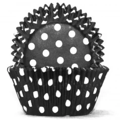 Mint Cake And Party #1 Black Polka Dots Baking Cups