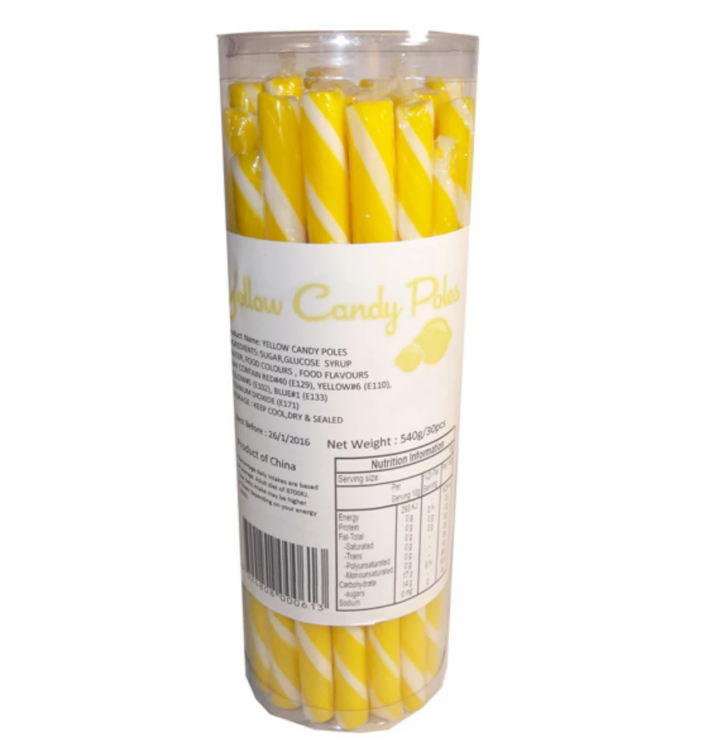 Mint Cake And Party Lollies, Fairy Floss & Chocolate Candy Poles - Yellow 3 Mint Cake And Party Lollies, Fairy Floss & Chocolate Candy Poles - Yellow