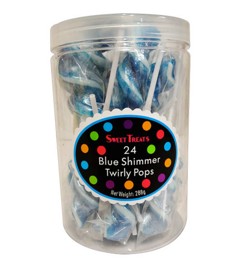 Candy Showcase Twirly Pops - Shimmer Blue 3 Candy Showcase Twirly Pops - Shimmer Blue