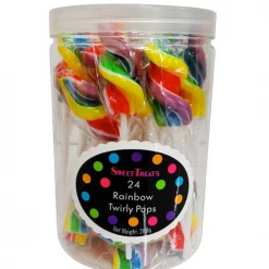 Sweet Treats Twirly Pops - Rainbow Lollies, Fairy Floss & Chocolate