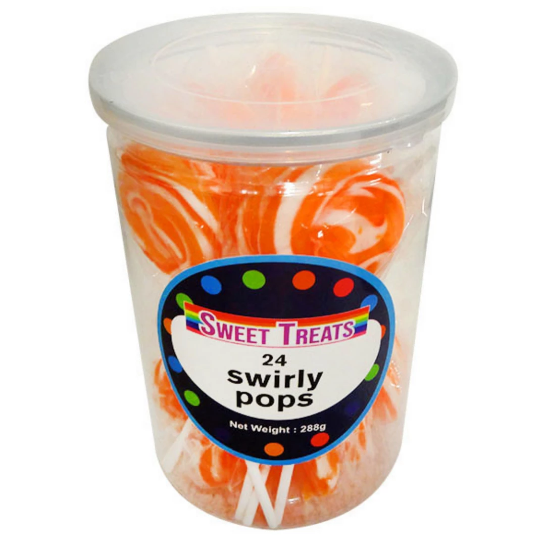 Sweet Treats Mini Orange And White Lollipops 3 Sweet Treats Mini Orange And White Lollipops