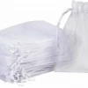 Party Central Boards, Boxes, Bags & Packaging White Organza Bags