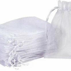 Party Central Boards, Boxes, Bags & Packaging White Organza Bags
