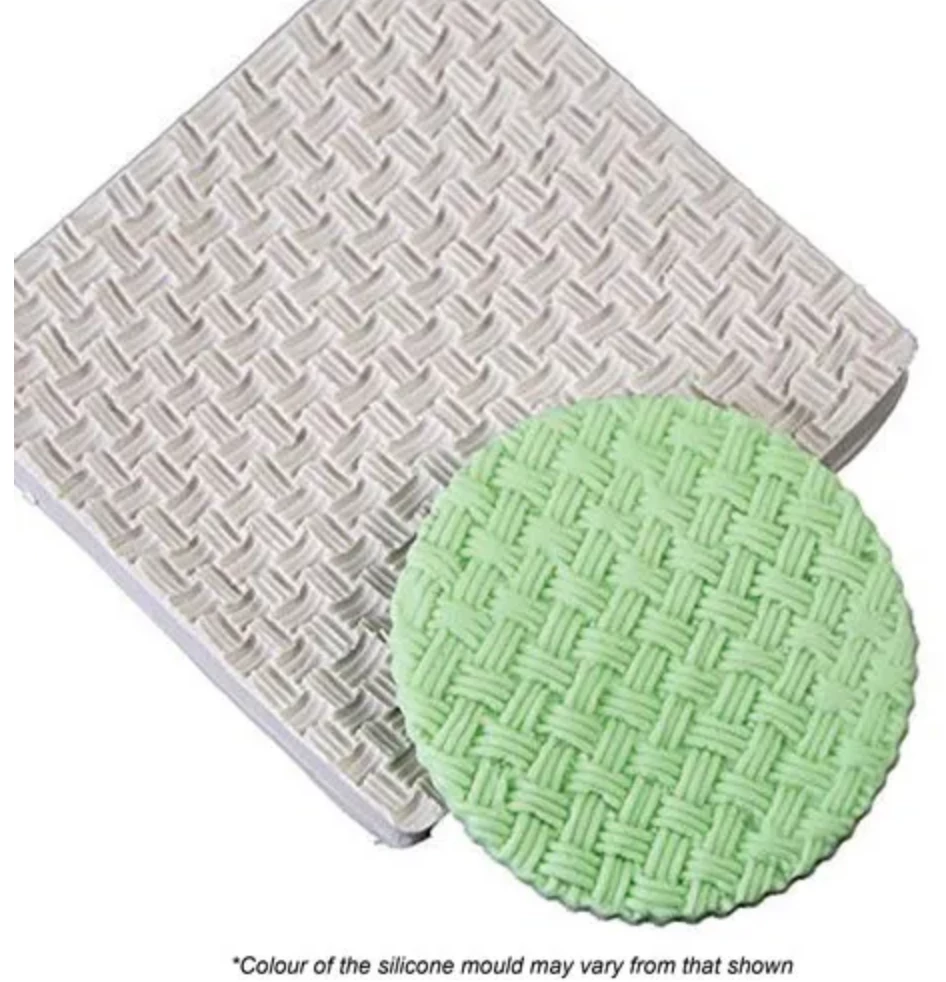 Cake Craft Moulds Basket Weave Silicone Mould 3 Cake Craft Moulds Basket Weave Silicone Mould