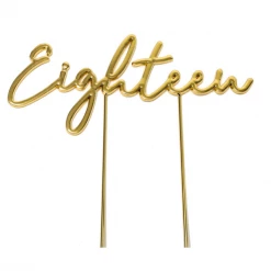 Mint Cake And Party Gold Plated Eighteen Topper Cake Toppers, Plaques & Candles