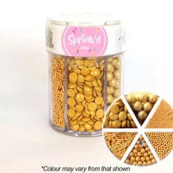 Sprink'd 6 Sprinkle Cavity Jar - Gold Shiny Sprinkles