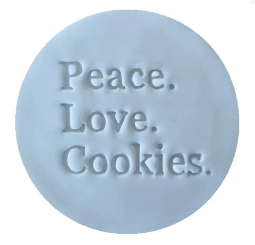 Custom Cookie Cutters Peace Love Cookies Embosser 3 Custom Cookie Cutters Peace Love Cookies Embosser