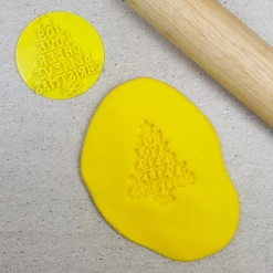 Custom Cookie Cutters Joy Love Cheer Tree Embosser