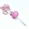 Sweet As Sugar Jewellery Pink Lollipop With Heart Chain Necklace 1 Sweet As Sugar Jewellery Pink Lollipop With Heart Chain Necklace