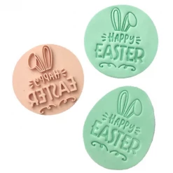 Custom Cookie Cutters Little Biskut Happy Easter Embosser