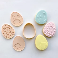 Cutters, Embossers, Debossers Easter Egg Mini Cutter & Debosser Set (Little Biskut)