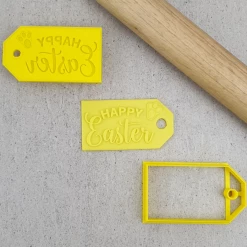 Custom Cookie Cutters Happy Easter Gift Tag Debosser & Cutter Cutters, Embossers, Debossers