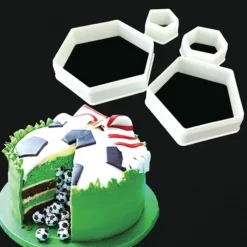 Cake Craft Soccer Ball (Hexagon/Octogon) 4 Piece Cutter Set