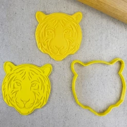 Custom Cookie Cutters Tiger Face Embosser & Cutter
