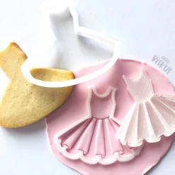 Custom Cookie Cutters Little Biskut TuTu Stamp & Cutter Set
